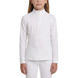 Camisa de concurso menina clássica manga comprida branca tamanho 160 criança Branco