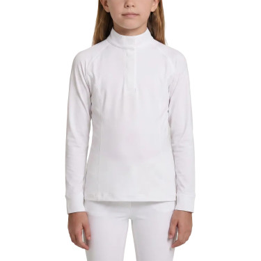 Camisa de concurso menina clássica manga comprida branca tamanho 160 criança Branco