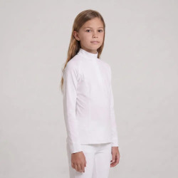 Camisa de concurso menina clássica manga comprida branca tamanho 160 criança Branco
