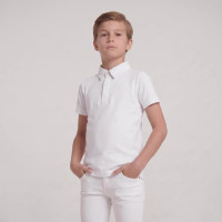Camisa de concurso menino clássica manga curta branca tamanho 160 criança Branco Camisa de concurso menino clássica manga curta branca tamanho 160 criança Branco
