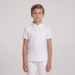 Camisa de concurso menino clássica manga curta branca tamanho 160 criança Branco Camisa de concurso menino clássica manga curta branca tamanho 160 criança Branco