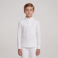 Camisa de concurso menino clássica mangas compridas branca tamanho 160 criança Branco Camisa de concurso menino clássica mangas compridas branca tamanho 160 criança Branco