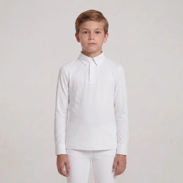 Camisa de concurso menino clássica mangas compridas branca tamanho 160 criança Branco Camisa de concurso menino clássica mangas compridas branca tamanho 160 criança Branco