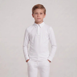 Camisa de concurso menino clássica mangas compridas branca tamanho 160 criança Branco Camisa de concurso menino clássica mangas compridas branca tamanho 160 criança Branco