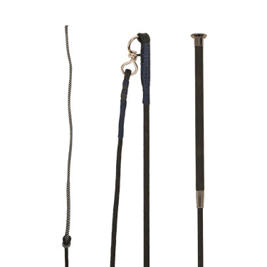 Chicote de guia Guidance com punho de couro castanho-claro 180 cm Preto