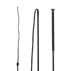 Chicote de guia Control cabo de couro marrom claro 180 cm Preto