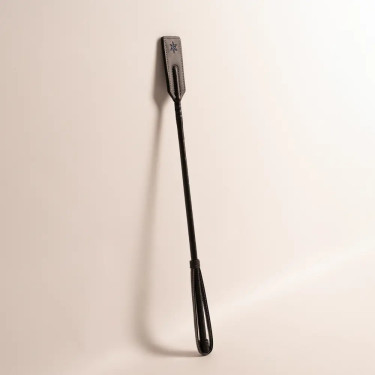 Chic chicote de salto liso em couro integral castanho-claro 65 cm Preto Chic chicote de salto liso em couro integral castanho-claro 65 cm Preto