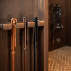 Chicote de salto 65 cm em couro liso castanho | Equitação Chicote de salto 65 cm em couro liso castanho | Equitação