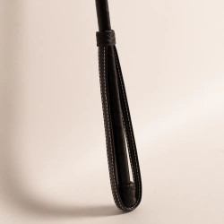 Chic chicote de salto liso em couro integral castanho-claro 65 cm Preto Chic chicote de salto liso em couro integral castanho-claro 65 cm Preto