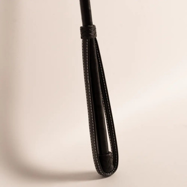 Chic chicote de salto liso em couro integral castanho-claro 65 cm Preto Chic chicote de salto liso em couro integral castanho-claro 65 cm Preto
