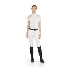 Polo de competição Teresa Ego7 de manga curta para mulher Branco