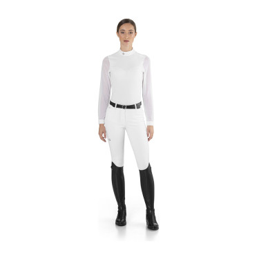 Polo de competição Rita Ego7 de manga comprida para mulher Marinho branco Azul-marinho