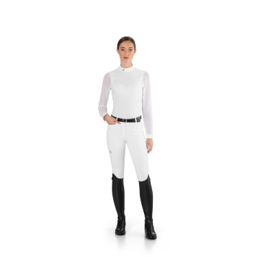 Polo de competição Rita Ego7 de manga comprida para mulher Marinho branco Azul-marinho