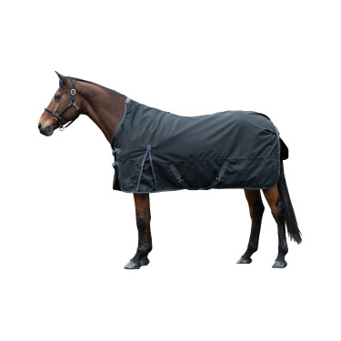 Cobertura highneck HKM Glasgow 1200D forro liso Azul cobalto / cinzento