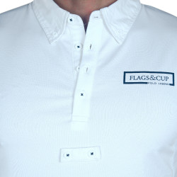 Herren-Poloshirt Cartago langarm Flags & Cup Branco