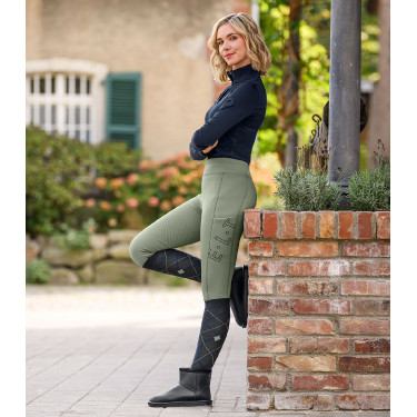 Legging de equitação térmico ELT Rica em fleece bouclé feminino Sálvia Violeta Legging de equitação térmico ELT Rica em fleece bouclé feminino Sálvia Violeta