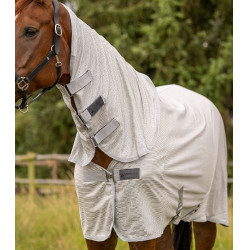 Capa anti-moscas Waldhausen FlyControl com cobertura de pescoço Cinza prateado Cinzento Capa anti-moscas Waldhausen FlyControl com cobertura de pescoço Cinza prateado Cinzento
