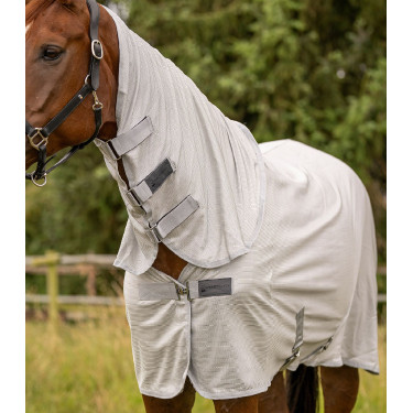 Capa anti-moscas Waldhausen FlyControl com cobertura de pescoço Cinza prateado Cinzento Capa anti-moscas Waldhausen FlyControl com cobertura de pescoço Cinza prateado Cinzento