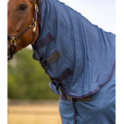 Capa anti-moscas Waldhausen FlyControl com cobertura de pescoço Azul