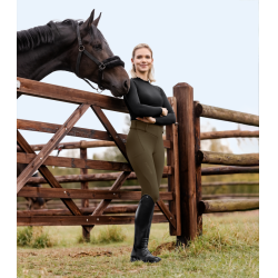 Legging térmico de equitação ELT Rena feminino Castanho verde Legging térmico de equitação ELT Rena feminino Castanho verde