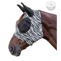 Máscara anti-moscas Waldhausen Puck Zebra Preto / branco