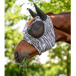 Máscara anti-moscas Waldhausen Puck Zebra Preto / branco