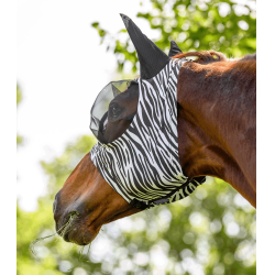 Máscara anti-moscas Waldhausen Puck Zebra Preto / branco