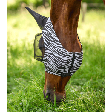 Máscara anti-moscas Waldhausen Puck Zebra Preto / branco