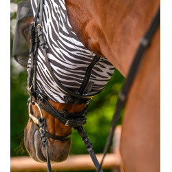Máscara anti-moscas Waldhausen Puck Zebra Preto / branco