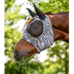 Máscara anti-moscas Waldhausen Puck Zebra Preto / branco