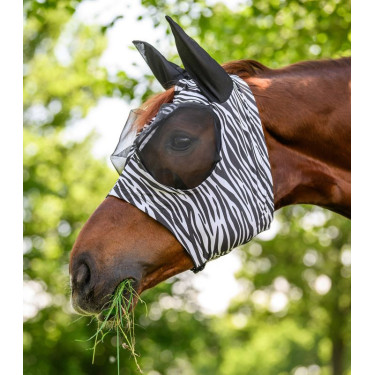 Máscara anti-moscas Waldhausen Puck Zebra Preto / branco