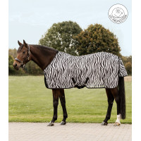 Cobertura anti-moscas Waldhausen Zebra com cintas cruzadas Preto / branco Cobertura anti-moscas Waldhausen Zebra com cintas cruzadas Preto / branco
