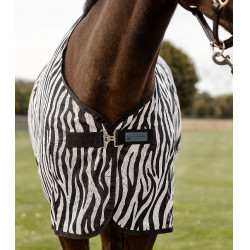 Capa anti-moscas Waldhausen Zebra com cintas cruzadas Preto / branco