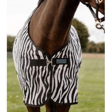 Capa anti-moscas Waldhausen Zebra com cintas cruzadas Preto / branco