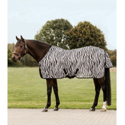 Capa anti-moscas Waldhausen Zebra com cintas cruzadas Preto / branco