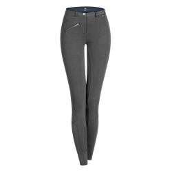 Calça de equitação infantil ELT Fun Sport com silicone Asfalto Cinzento