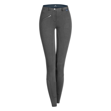 Calça de equitação infantil ELT Fun Sport com silicone Asfalto Cinzento
