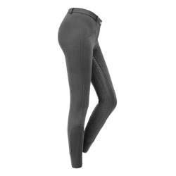 Calça de equitação infantil ELT Fun Sport com silicone Asfalto Cinzento