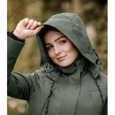 Parka de equitação ELT inverno Performance Ontario Verde-oliva escuro Kaki Parka de equitação ELT inverno Performance Ontario Verde-oliva escuro Kaki
