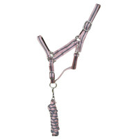 Cabeção sintético forrado + corda americana trançada T de T Cinza / rosa Cinzento