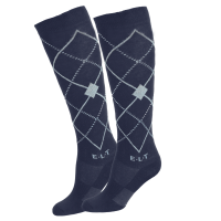 Meias de equitação ELT Argyle Preto / azul pedra Meias de equitação ELT Argyle Preto / azul pedra