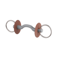 Mordedor de embocadura Beris com passagem de língua e argola de 7,5 cm Suave Castanho Mordedor de embocadura Beris com passagem de língua e argola de 7,5 cm Suave Castanho