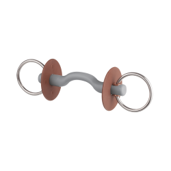 Mordedor de embocadura Beris com passagem de língua e argola de 7,5 cm Duro Castanho Mordedor de embocadura Beris com passagem de língua e argola de 7,5 cm Duro Castanho