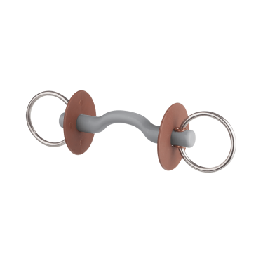 Mordedor de embocadura Beris com passagem de língua e argola de 7,5 cm Duro Castanho Mordedor de embocadura Beris com passagem de língua e argola de 7,5 cm Duro Castanho