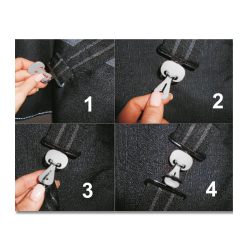 Safe-Gum Waldhausen 6 elásticos com fechos em T Cinzento