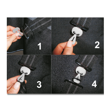 Safe-Gum Waldhausen 6 elásticos com fechos em T Cinzento
