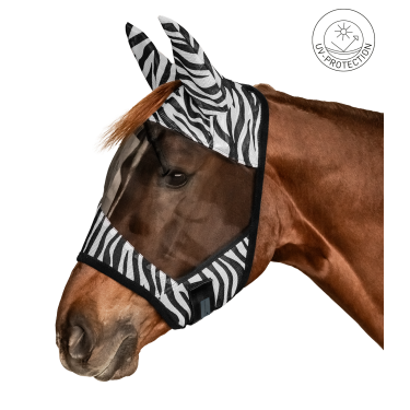 Máscara anti-moscas Waldhausen Zebra Preto / branco Máscara anti-moscas Waldhausen Zebra Preto / branco