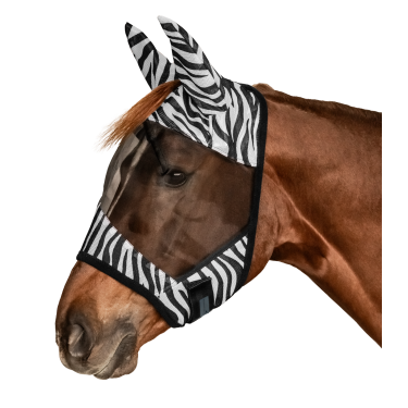 Máscara anti-moscas Waldhausen Zebra Preto / branco Máscara anti-moscas Waldhausen Zebra Preto / branco