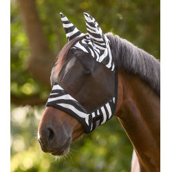 Máscara anti-moscas Waldhausen Zebra Preto / branco