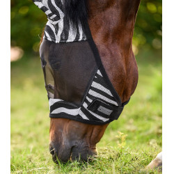 Máscara anti-moscas Waldhausen Zebra Preto / branco